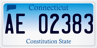 CT license plate AE02383