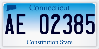 CT license plate AE02385