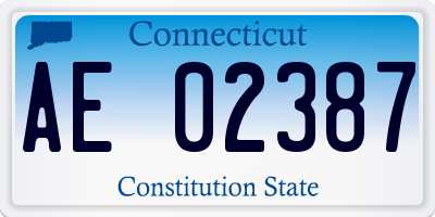 CT license plate AE02387