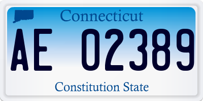 CT license plate AE02389