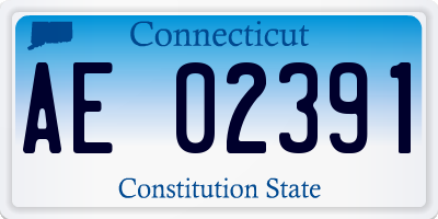 CT license plate AE02391