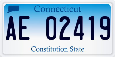 CT license plate AE02419