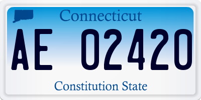 CT license plate AE02420
