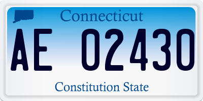 CT license plate AE02430
