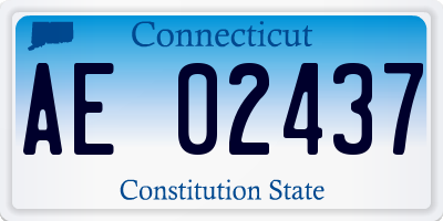 CT license plate AE02437