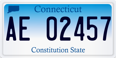 CT license plate AE02457