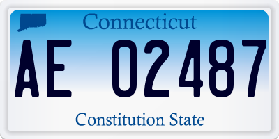 CT license plate AE02487