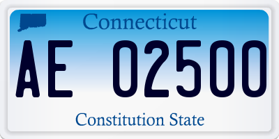 CT license plate AE02500