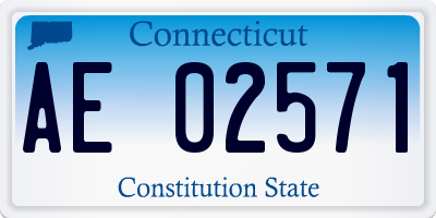 CT license plate AE02571