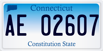 CT license plate AE02607