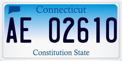 CT license plate AE02610