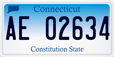 CT license plate AE02634
