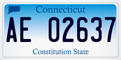 CT license plate AE02637