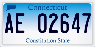 CT license plate AE02647