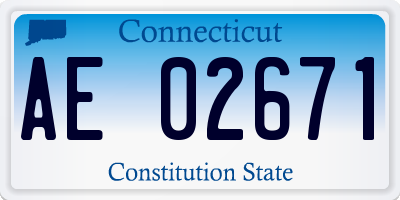 CT license plate AE02671