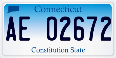 CT license plate AE02672