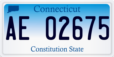 CT license plate AE02675