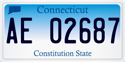 CT license plate AE02687