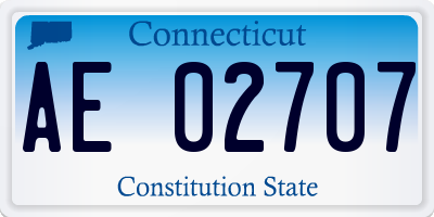 CT license plate AE02707