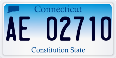 CT license plate AE02710