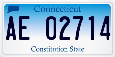CT license plate AE02714