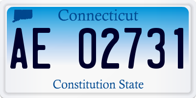 CT license plate AE02731
