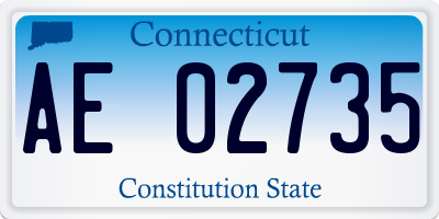 CT license plate AE02735