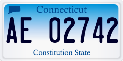 CT license plate AE02742