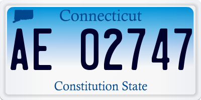 CT license plate AE02747