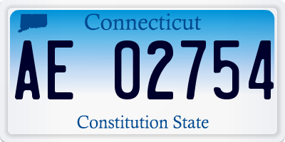 CT license plate AE02754