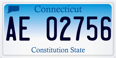CT license plate AE02756