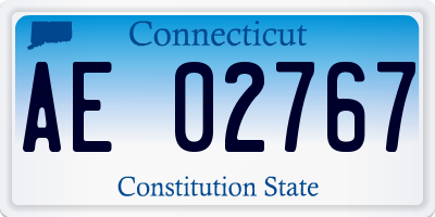 CT license plate AE02767