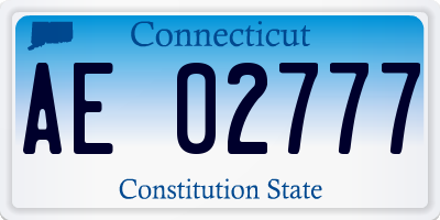 CT license plate AE02777