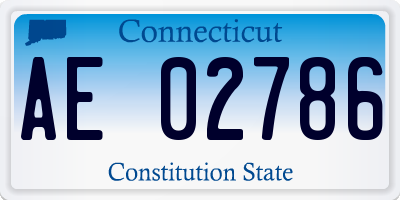 CT license plate AE02786
