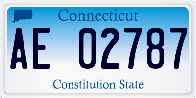 CT license plate AE02787
