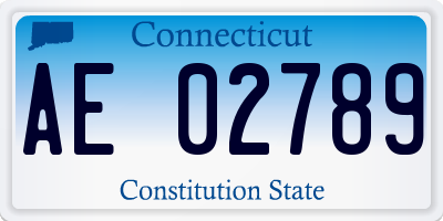 CT license plate AE02789