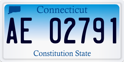 CT license plate AE02791