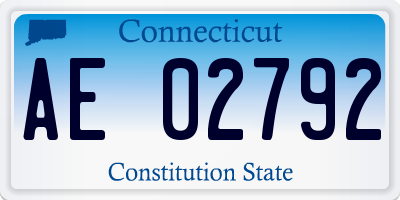 CT license plate AE02792