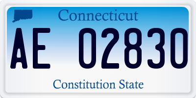 CT license plate AE02830