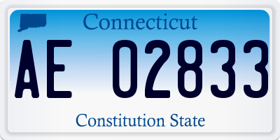 CT license plate AE02833