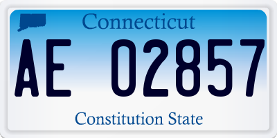 CT license plate AE02857