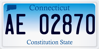 CT license plate AE02870