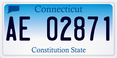 CT license plate AE02871