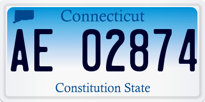 CT license plate AE02874