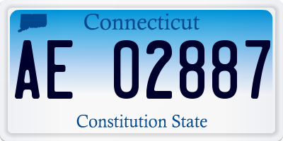 CT license plate AE02887