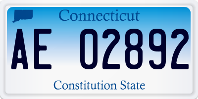 CT license plate AE02892