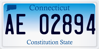 CT license plate AE02894