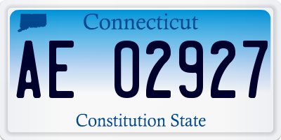 CT license plate AE02927