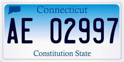CT license plate AE02997