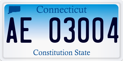 CT license plate AE03004
